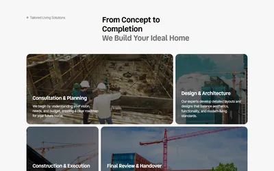 Features block of a home builder site