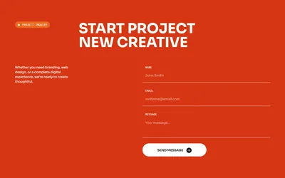 Contact form block of a design portfolio