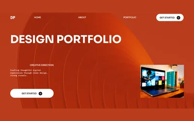 Header block of a design portfolio