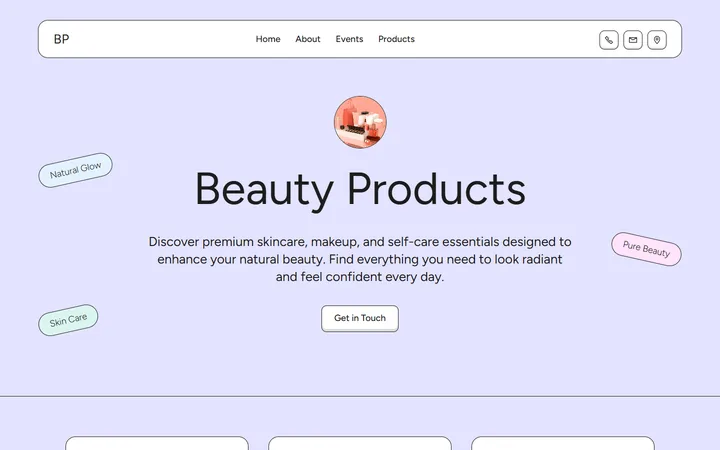 Beauty products website made with Mobirise
