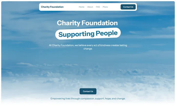 Charity foundation website made with Mobirise