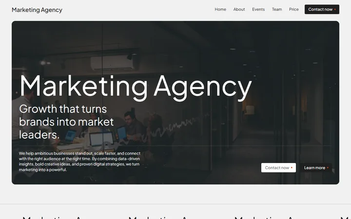 Marketing agency website made with Mobirise